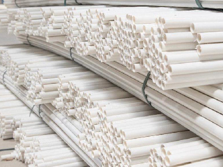 White pipe bundles in storage