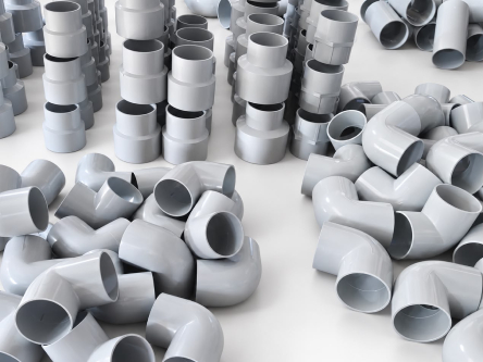 Assorted grey pipe fittings